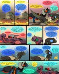 campfire comic cooking dialogue dinosaur dodo_(thepatchedragon) dragon dragonscape drekir dromaeosaurid english_text fantasy female feral forl_(thepatchedragon) group hi_res hiker_(thepatchedragon) jat_(thepatchedragon) lying male mythological_creature mythological_scalie mythology post-apocalyptic prehistoric_species reptile scalie tail text thepatchedragon theropod