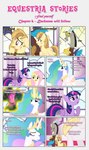 absurd_res accessory alice_goldenfeather_(estories) anthro backstory bangs black_border border brown_spots canterlot chimera crossed_arms crystal cutie_mark dialogue discord_(mlp) draconequus ears_up english_text equid equine estories eyes_closed feathered_wings feathers female feral fluttershy_(mlp) folded_wings friendship_is_magic glancing_back glowing glowing_horn group hair_accessory hasbro hi_res horn inside lore magic male mammal my_little_pony mythological_creature mythological_equine mythology pegasus princess_celestia_(mlp) regalia spots spread_wings text twilight_sparkle_(mlp) winged_unicorn wings yellow_body yellow_feathers yellow_wings