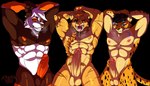 absurd_res anthro bear big_penis cheetah chubi_gumi felid feline genitals giant_panda group hi_res male male/male mammal muscular muscular_anthro nashi_panda neo_von_reinherz nighty_(character) penis prehistoric_species saber-toothed_tiger