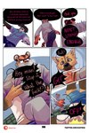 2:3 bastriw blue_eyes brown_eyes canid canine canis clothing comic dialogue domestic_dog english_text eye_scar eyewear facial_scar felid fernando_(bastriw) glasses hi_res kick male mammal martin_(bastriw) outside pantherine punch scar text tiger violence