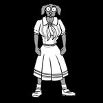 1:1 alpha_channel anthro beastars bird_dog canid canine canis clothing confusion domestic_dog fan_character female funny_face humor hunting_dog labrador mammal monochrome olivia_(greatlizardwizard) retriever school simple_background solo sunny_frostwolf transparent_background uniform