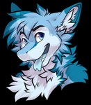 2024 alpha_channel anthro blue_body blue_eyes blue_fur blue_tongue bust_portrait conditional_dnp dragon fur furred_dragon furred_scalie garnetto hi_res koboki mythological_creature mythological_scalie mythology portrait scalie tongue tongue_out