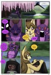 absurd_res bear213 canid canine christasheoa_mewtov comic dialogue dragon english_text female fox fur hi_res horn mammal mythological_creature mythological_scalie mythology prosko_roska purple_body purple_scales scales scalie tail text yellow_body yellow_fur