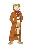 3:4 anthro biped boots briefs brown_outerwear bulge clothed clothing coat colored_seam_underwear digital_media_(artwork) equid equine footwear full-length_portrait fuze hand_in_pocket hi_res horse horse_frat_dude_(fuze) jacket male mammal navel open_clothing open_jacket open_topwear orange_briefs orange_clothing orange_underwear pantsless pockets portrait red_neckwear scarf shoes simple_background solo standing topwear trenchcoat two_tone_briefs underwear white_background white_seam_underwear