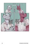 2:3 angry band-aid bandage bastriw canid canine canis clothing comic dialogue domestic_dog green_eyes hairless hairless_dog hi_res male mammal manu_(bastriw) nico_(bastriw) primitive_dog school_uniform text uniform url wolf xoloitzcuintli yellow_eyes young