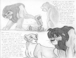 2008 anal anal_birth belly big_belly birth comic dialogue digitigrade duo english_text felid female feral greyscale kunei labor leovictor lion male male_birth mammal monochrome pantherine pregnant pregnant_male quadruped scar text