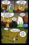 absolutedream absurd_res asriel_dreemurr boss_monster_(undertale) bovid caprine comic dialogue english_text frisk_(undertale) group hair hi_res human lizard mammal monster_kid outside reptile scalie speech_bubble text undertale undertale_(series)