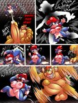 2020 4_toes absurd_res anthro anthro_on_anthro areola balls big_balls big_breasts big_penis blue_body blue_fur bodily_fluids bowser breasts canid canine circumcised clothing comic crossover cum cum_inside cumshot dialogue duo ejaculation english_text erection facial_hair feet female fox fur genital_fluids genitals glans green_eyes hat headgear headwear hi_res huge_balls huge_penis humanoid_genitalia humanoid_penis humor hyper hyper_genitalia hyper_penis koopa krystal_(star_fox) male male/female mammal mario_bros mustache nintendo nipples penis pussy question_mark running scalie sex short_stack star_fox sweat text thebigbadwolf01 toes