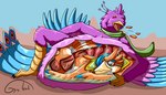 Rating: q
ID: 5541559
Date: 2025-05-01 10:42:08 -0400
Status: active
Score: -6
absurd_res anthro avian avian_feet beak biped bird blue_body bodily_fluids burping clothing feathered_crest feathered_wings feathers galliform green_eyes gyro_feather gyrotech head_crest hi_res internal male nikko_(character) nintendo organs peafowl phasianid pink_body rito scarf stomach stomach_acid tail tail_feathers the_legend_of_zelda vore winged_arms wings post #5541559
