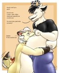 anthro anthro_pred belly belly_worship bovid bulge bunny_the_goat caprine caprine_demon demon dialogue digestion duo english_text fela_(fensmer) felloweirdo goat goat_demon hi_res imminent_vore male male/male mammal text vore weight_gain weight_gain_drive