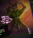 abs absurd_res against_surface anthro balls big_penis blush censor_removal_edit english_text erection five_nights_at_freddy's five_nights_at_freddy's_3 genitals glass hi_res huge_filesize huge_penis lagomorph leporid looking_at_viewer male male/male mammal nude nude_male on_glass penis rabbit scottgames smile solo springtrap_(fnaf) standing text third-party_edit toynnies