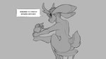 16:9 2020 anthro antlers breasts dialogue digital_drawing_(artwork) digital_media_(artwork) english_text female fur grey_background hair horn jackalope kabuki lagomorph looking_at_viewer looking_back mammal monochrome nipples nude simple_background sitting solo talking_to_viewer text watsup widescreen