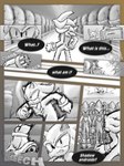 2022 absurd_res anthro bat breech_loader clothing comic detailed_background e-123_omega e-series english_text eulipotyphlan female fur gloves greyscale handwear hedgehog hi_res human machine male mammal monochrome robot rouge_the_bat sega shadow_the_hedgehog sonic_the_hedgehog_(series) speech_bubble text toso