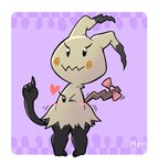 el_senor_erizo eyelashes female generation_7_pokemon ghost heart_symbol hi_res looking_at_viewer mimikyu nintendo pokemon pokemon_(species) ribbons simple_background solo spirit thick_thighs wide_hips