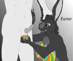 2018 anthro ball_fondling balls big_breasts biped bodypaint breasts brush cybercorn_entropic duo easter easter_balls easter_breasts erection eyewear female fondling genitals glasses hair hand_on_head holidays huge_breasts lagomorph leporid looking_at_genitalia looking_at_penis male mammal nipples nude paint paintbrush painted_balls painted_breasts penis perry_(cybercorn_entropic) pika pince-nez rabbit small_penis tongue tongue_out