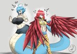 Rating: q
ID: 4453551
Date: 2023-12-04 20:37:38 -0500
Status: active
Score: 64
2019 ahoge apode attribute_theft avian big_breasts blue_body blue_hair blue_scales blue_skin blue_tail blush body_swap bottomwear breast_reduction breasts claws clothing confusion digital_drawing_(artwork) digital_media_(artwork) draconcopode duo european_mythology eyelashes facial_markings feathers feet female front_view glistening glistening_body glistening_hair glistening_skin greek_mythology grey_background hair happy harpy head_markings head_swap heart_symbol hi_res hotpants lamia legless long_body markings miia_(monster_musume) monster_girl_(genre) monster_musume mythological_avian mythological_creature mythology navel nipple_outline onatart open_mouth pants papi_(monster_musume) pointy_ears prick_ears pupils red_body red_feathers red_wings reptile scales scalie scuted_legs scutes serpentine sharp_teeth short_hair shorts signature simple_background smile snake split_form standing tail talons teeth toe_claws toes topwear white_body white_pupils white_skin winged_arms wings post #4453551