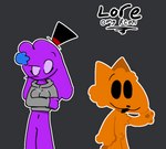 anthro clothing duo female friday_night_funkin' hat headgear headwear machine male orange_body protogen purple_body slime timmy_the_protogen