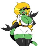 Rating: s
ID: 5444869
Date: 2025-03-20 00:57:34 -0400
Status: active
Score: 13
2022 3_fingers absolute_territory anthro belt big_breasts blonde_hair breasts cleavage clothed clothing digital_media_(artwork) dress eliza_(nelljoestar) eyeshadow female fingers gloves green_body hair handwear hi_res huge_breasts iguana iguanid latex latex_clothing latex_gloves latex_handwear latex_legwear legs_together legwear lizard long_hair long_tail makeup markings nelljoestar non-mammal_breasts open_mouth open_smile outline purple_eyeshadow reptile scalie sharp_teeth short_dress simple_background small_waist smile solo striped_markings striped_tail stripes tail tail_markings teeth thick_thighs tongue white_background white_clothing wide_hips yellow_sclera post #5444869
