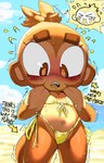 Rating: q
ID: 4798856
Date: 2024-05-21 22:42:36 -0400
Status: active
Score: 180
anthro beach bikini bikini_thong biped bloons_tower_defense blush bodily_fluids brown_eyes clothing cloud embarrassed english_text fangs female front-tie_bikini front-tie_clothing front-tie_swimwear goatboydraws gold_bikini gold_clothing golden_week haplorhine kneeling mammal monkey motion_lines multicolored_body navel ninja_kiwi open_mouth outside primate sand sea shaking side-tie_bikini side-tie_clothing side-tie_swimwear solo string_bikini sweat sweatdrop swimwear tan_body teeth text thought_bubble triangle_bikini two-piece_swimsuit two_tone_body water post #4798856
