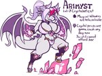 2017 anthro arimyst_glacinda big_breasts boots breasts cleavage clothed clothing cutout_heels dragon english_text fangs female footwear gem grey_body hair high_heeled_boots high_heels horn huge_breasts huge_thighs jinti magic magic_user membrane_(anatomy) membranous_wings multicolored_hair mythological_creature mythological_scalie mythology narrowed_eyes non-mammal_breasts partially_clothed platform_footwear platform_heels scalie shoes skimpy solo tail teeth text thick_thighs two_tone_hair white_hair wings