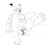 absurd_res anthro anus breasts claws fangs fart fart_cloud feces feet female generation_1_pokemon genitals greyscale hi_res hindpaw monochrome nintendo nude open_mouth pawpads paws pikachu pokemon pokemon_(species) pussy raised_leg scatplay simple_background sketch soles solo spread_legs spreading tail teeth toes zeromittens