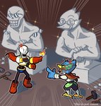 Rating: s
ID: 2972301
Date: 2021-10-12 17:40:16 -0400
Status: active
Score: 154
angry anthro armor avian avian_feet barefoot beak berdly biceps bird blue_body blue_feathers bone boots cape chisel claws clothing cross-popping_vein deltarune duo english_text eyebrows eyewear feathers feet footwear gesture glasses gloves hammer hand_gesture handwear male muscular muscular_male nipples papyrus_(undertale) pointing pontata raised_eyebrow scouter sculpture shoes simple_background skeleton smile smug standing statue sunglasses talons teeth text toes tongue tongue_out tools undertale undertale_(series) yelling yellow_beak post #2972301