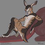 1:1 anthro bottomwear butt clothed clothing diablito dragon european_hare feral hare hi_res lagomorph leporid loincloth male mammal mythological_creature mythological_scalie mythology ryf scalie tail topless wolfywetfurr_(artist)