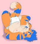 Rating: q
ID: 5609193
Date: 2025-05-30 12:12:48 -0400
Status: active
Score: 20
ageplay anthro blue_body blue_eyes blue_fur bodily_fluids clean_diaper clothed clothing diaper diaper_only drooling feet felid foot_fetish foot_grab foot_in_mouth foot_play fur hi_res infantilism male mammal nipples orange_body orange_fur pantherine pecs pink_background roleplay saliva simple_background solo tan_body tan_fur terrytigear tiger topless upside_down wearing_diaper wetness_indicator post #5609193