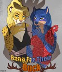 absurd_res anthro blush canid canine cheetah clothed clothing cover cover_art cover_page dress duo felid feline female first_person_view fox hi_res hybrid kat_phoenix magayser mammal pantherine prosthetic prosthetic_arm prosthetic_limb shadow sydea tiger