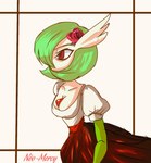 2021 accessory brown_eyes clothing dress female flower flower_in_hair gardevoir generation_3_pokemon green_hair hair hair_accessory hi_res mexican_dress neo-mercy_draws nintendo plant pokemon pokemon_(species) soledad_(atomic417) solo