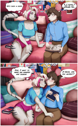 Rating: q
ID: 5636532
Date: 2025-06-11 23:06:29 -0400
Status: active
Score: 33
absurd_res anthro bed bedroom clothing comic dialogue duo english_text eyewear felid feline female furniture glasses hi_res kbart male male/female mammal mouse murid murine nerd rodent speech_bubble text white_body post #5636532