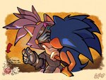 2024 anthro armor blaze_the_cat blue_eyes blush chibi clothing domestic_cat duo eulipotyphlan felid feline felis female gloves handwear hedgehog hi_res kiss_on_lips kissing male male/female mammal purple_body sega signature simple_background sir_percival_(sonic_and_the_black_knight) sonic_and_the_black_knight sonic_storybook_series sonic_the_hedgehog sonic_the_hedgehog_(series) speech_bubble spidercheetos text