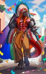 Rating: e
ID: 4875430
Date: 2024-06-24 12:15:22 -0400
Status: active
Score: 50
abs absurd_res accessory anthro balls belly biceps black_body black_scales bottomwear bottomwear_aside breechcloth brown_bottomwear brown_clothing brown_leather brown_loincloth buckskin bulge chaps clothing clothing_aside confetti day feather_in_hair feathered_headdress feathers feikro genitals hair hair_accessory hand_outstretched hi_res jewelry leather leather_strap leggings legwear lgbt_pride lgbt_pride_month loincloth loincloth_aside long_hair loose_feather lumion male mane maned_dragon muscular muscular_male native_american native_american_clothing orange_mane outside pansexual_pride_colors parade pecs pride_colors red_belly scales solo straps tail tooth_necklace tribal tribal_clothing tribal_jewelry wardrobe_malfunction yellow_eyes post #4875430