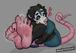 american_opossum anthro balls black_hair blue_body blue_fur bodily_fluids feet foot_fetish foot_focus foreskin fur fur_markings genitals hair heart_symbol humanoid humanoid_feet male mammal markings marsupial musk musk_clouds musky_feet nude penis pink_feet pink_nose pink_tail plantigrade pleading_eyes radopossum small_penis small_penis_exposure solo steam sweat sweatdrop sweaty_feet tail virginia_opossum