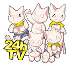 2016 2channel 2channel_ascii_art_character aliasing anthro blue_bottomwear blue_clothing blue_shorts bottomwear breasts brown_eyes clothed clothing digital_media_(artwork) domestic_cat felid feline felis female kneeling low_res male mammal nekomi nipples noseless open_mouth open_smile raised_clothing raised_shirt raised_topwear shirt shorts simple_background smile solo t-shirt tan_body topwear white_background yellow_clothing yellow_shirt yellow_t-shirt yellow_topwear