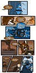 1:2 2021 anthro biped canid cobalt_(tatsuchan18) collar comic detailed_background dialogue duo english_text fur hair hi_res male mammal open_mouth spade_(tatsuchan18) speech_bubble standing tatsuchan18 text