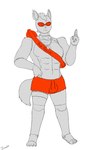 2023 absurd_res animal_humanoid animatronic anthro canid canid_humanoid canine canine_humanoid canis claws clothing colored digital_media_(artwork) eyewear glasses grey_body hi_res humanoid leg_strap lifeguard lifeguard_swimsuit line_art machine male mammal mammal_humanoid mature_male mohawk pepperoni_paul red_clothing red_eyewear red_glasses robot shapie_(artist) signature simple_background simple_coloring solo standing whistle_(object) widescreen wolf wolf_humanoid