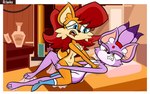 absurd_res age_difference anthro archie_comics blaze_the_cat blush body_blush breasts domestic_cat duo felid feline felis female female/female genitals hi_res mammal mature_female nude orange_body paws princess purple_body pussy pussy_blush rodent royalty sally_acorn sciurid sega sonic_the_hedgehog_(archie) sonic_the_hedgehog_(comics) sonic_the_hedgehog_(series) sparksaxel stuck stuck_together tail tree_squirrel vaginal