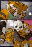 2012 anthro bear better_late_than_never bodily_fluids collar comic crying daigaijin dialogue dreamworks duo english_text felid female giant_panda hug kung_fu_panda male mammal master_po_ping master_tigress nude painting_(artwork) pantherine red_eyes slightly_chubby tail tears text tiger traditional_media_(artwork) watercolor_(artwork)