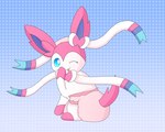 ambiguous_gender anonymous_artist clothed clothing diaper eeveelution eeveelution_squad feral fur generation_6_pokemon hi_res nintendo pink_body pink_fur pokemon pokemon_(species) silvia_(eeveelution_squad) solo sylveon wearing_diaper white_body white_fur