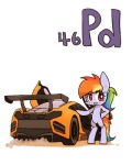 2015 4:5 blue_body blue_fur car english_text equid equine female feral friendship_is_magic fur hair hasbro horse joycall3 mammal mclaren mclaren_12c multicolored_hair my_little_pony palladium pony rainbow_dash_(mlp) rainbow_hair simple_background solo sports_car text vehicle white_background