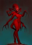 Rating: q
ID: 4356795
Date: 2023-10-17 00:19:21 -0400
Status: active
Score: 80
2023 3_fingers 4_arms 4_toes absurd_res artist_name back_spikes big_breasts big_claws biped black_claws breasts claws creepy curvy_figure demon demon_humanoid digitigrade empty_eye_sockets featureless_breasts featureless_crotch feet female finger_claws fingers front_view full-length_portrait gradient_background green_background hi_res hourglass_figure humanoid monotone_body monotone_skin multi_arm multi_limb navel not_furry nude portrait pose raised_arm red_body red_skin red_tongue scary shaded simple_background small_waist solo spiked_tail spikes spikes_(anatomy) standing tail text thick_thighs toe_claws toes tongue towerpractice weapon_tail wide_hipped_female wide_hipped_humanoid wide_hips post #4356795
