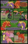 activision angry annoyed black_border border breaking_the_fourth_wall comic cynder dialogue digital_media_(artwork) dragon ember_(spyro) english_text eye_scar facial_scar female feral flame_(spyro) greeting group hi_res horn male mythological_creature mythological_scalie mythology scalie scar speech_bubble spyro spyro_the_dragon tail text the_legend_of_spyro trio wings xannador