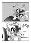 absurd_res allosaurid allosaurus anthro blush comic dinosaur duo eraxa_(character) heavy_breaths hi_res male male/male monochrome oasis_(character) ornithischian pachycephalosaurid pachycephalosaurus palm_tree plant prehistoric_species reptile sand scalie screentone speech_bubble taboo_tails_(copyright) text theropod tree tropics white_crest_(artist)