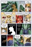 2016 abs angel anthro big_muscles bite biting_lip biting_own_lip blush bottomwear bulge canid canine clothed clothing comic demon dialogue dragon duo english_text farin fox fur geminisaint hi_res loincloth loincloth_only lying male mammal membrane_(anatomy) membranous_wings muscular mythological_creature mythological_scalie mythology nervous nipples on_back orange_body orange_fur pecs reaching scalie sekk'ral self_bite shaking shoulder_angel shoulder_devil silhouette sleeping tail text topless trembling vein wings yelling