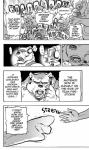 anthro avian bear bird bodily_fluids clothed clothing comic daigaijin dialogue ellipsis english_text eyewear furryfight_chronicles glasses group heart_symbol hi_res mammal monochrome nyarai_(furryfight_chronicles) peki_polight sweat text