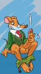 9:16 anthro big_penis bottomwear bottomwear_down brown_body brown_fur causticutie clothed clothing ejaculation eyewear fur genitals geronimo_stilton geronimo_stilton_(series) glasses grin hi_res looking_at_genitalia looking_at_penis looking_at_self male mammal masturbation mouse murid murine pants pants_around_ankles pants_down partially_clothed penis pink_inner_ear rodent smile solo suit