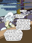 3:4 age_difference answering anthro ask_blog bodily_fluids canid canine comic elderly english_text felix_a_fox fennec_fox fox hi_res humanoid male mammal older_male smile speech_bubble storytelling tears text true_fox wintersgardencomic