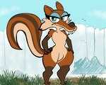 20th_century_fox 5:4 anthro bedroom_eyes blue_sky_studios butt digital_drawing_(artwork) digital_media_(artwork) disney female feral fur ice_age_(series) ice_age_3 looking_at_viewer mammal michaelthecat narrowed_eyes rodent saber-toothed_squirrel sciurid scratte_(ice_age) seductive smile solo tree_squirrel