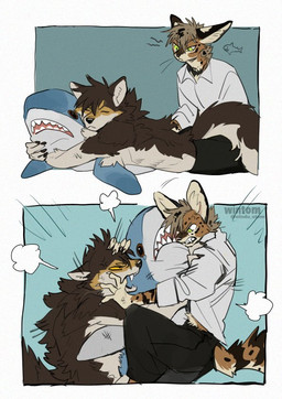 Rating: s
ID: 4596892
Date: 2024-02-13 12:46:44 -0500
Status: active
Score: 175
angry anthro black_bottomwear black_clothing black_pants blahaj bottomwear canid canine canis clothing comic duo fangs felid feline fight green_eyes ikea lying male mammal olive_(windwttom) on_front pants plushie serval shirtless_anthro shirtless_male teeth windwttom wolf yellow_sclera post #4596892